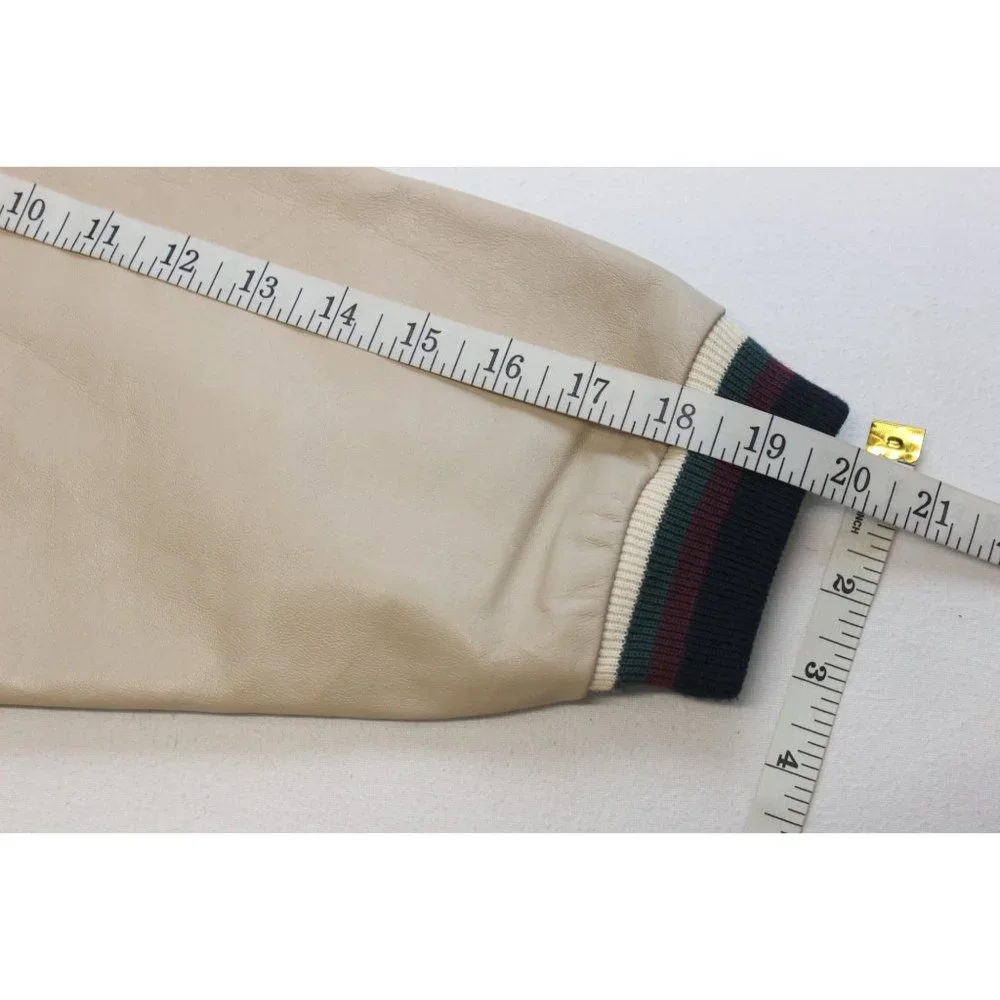 Vintage Neo-Sport USA made men's snap front wool leather varsity‎ jacket M USA